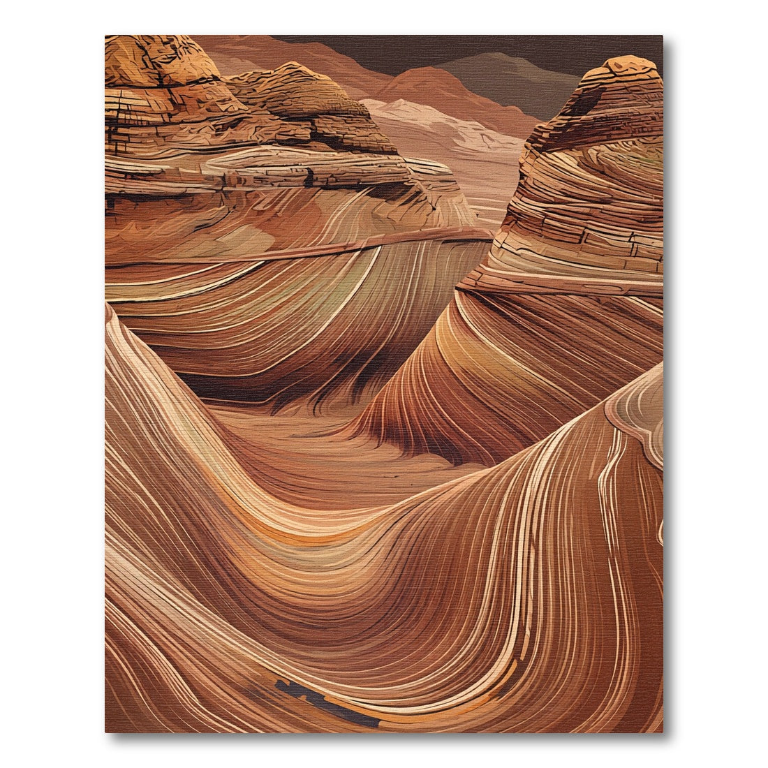 Earthy Red Canyon Swirl Rug