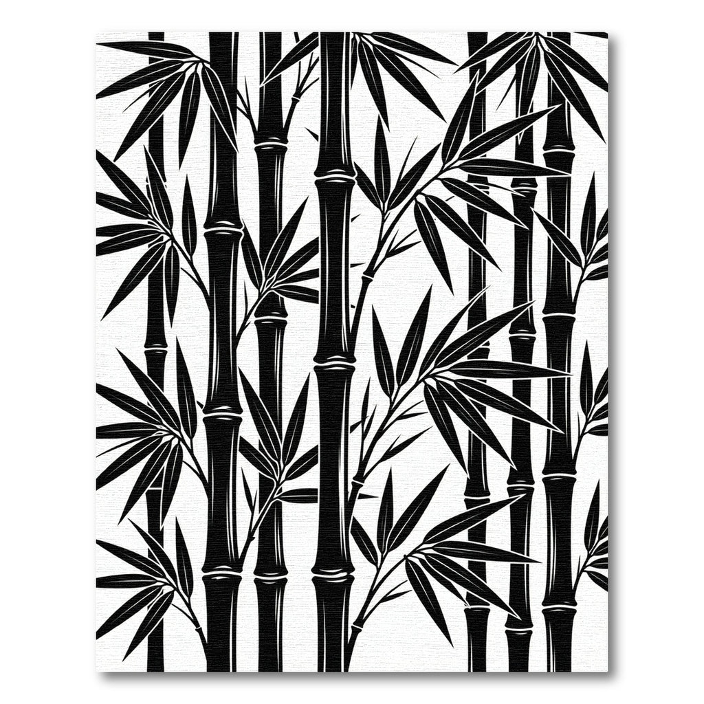 Black Bamboo Forest Branches Rug