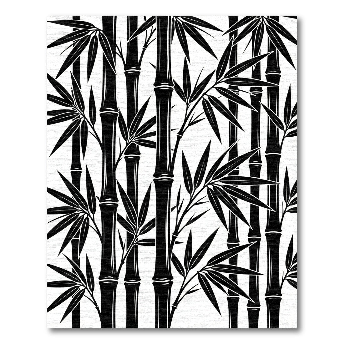 Black Bamboo Forest Branches Rug