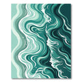 Abstract Teal Serene Ocean Wave Rug