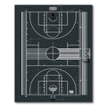 Minimalist Monochrome Basketball Court Graphic Rug