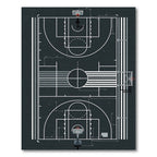 Minimalist Monochrome Basketball Court Graphic Rug