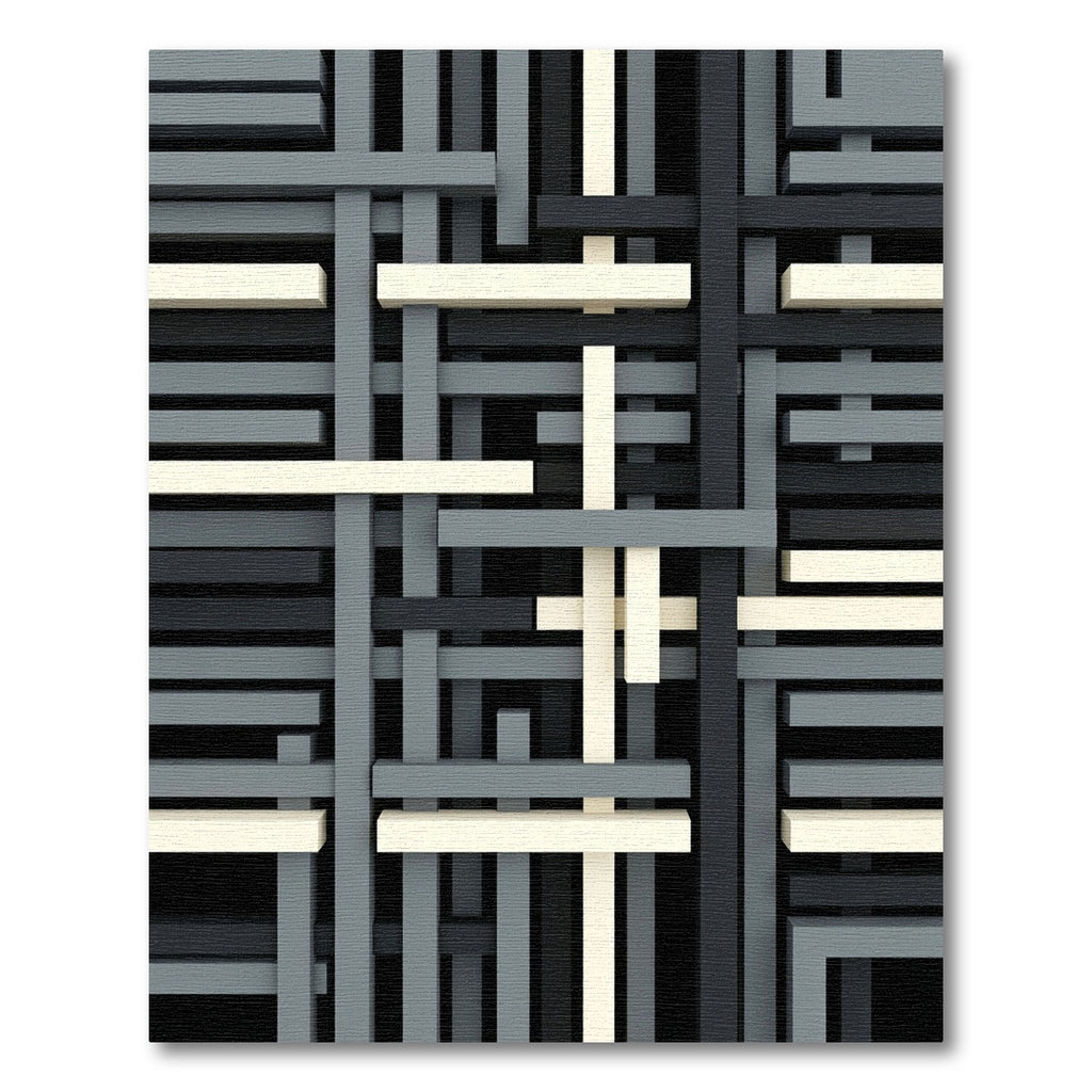 Geometric Monochrome Intersecting Layered Lines Rug
