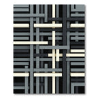 Geometric Monochrome Intersecting Layered Lines Rug