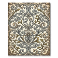 Vintage Gold Silver Leaf Scroll Rug