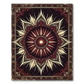 Crimson Gold Sunburst Mandala Rug