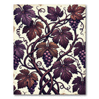 Elegant Purple Grapevine Botanical Illustration Rug
