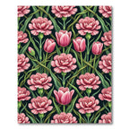 Pink Carnation Tulip Garden Vine Rug