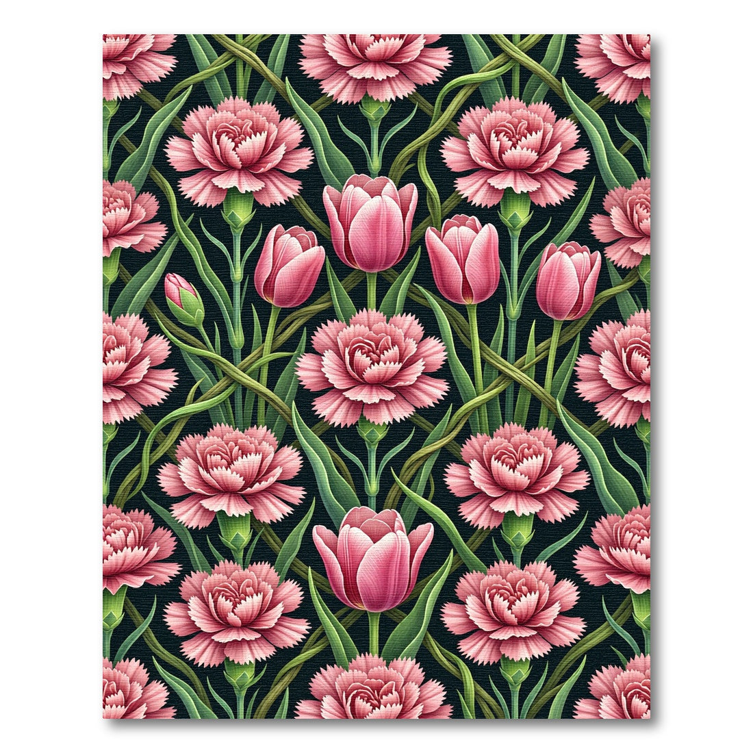 Pink Carnation Tulip Garden Vine Rug