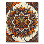 Golden Autumn Floral Mandala Rug
