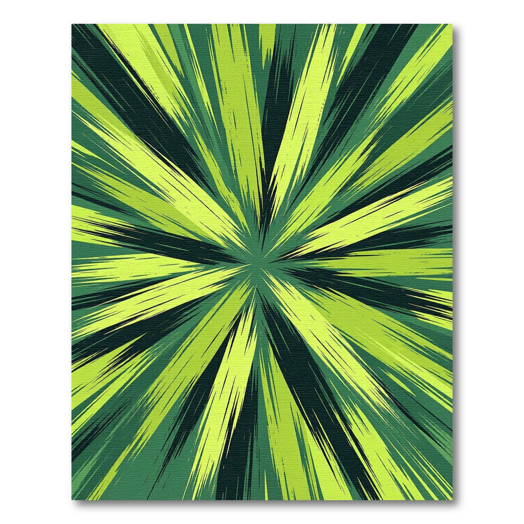 Abstract Green Burst Starburst Rug