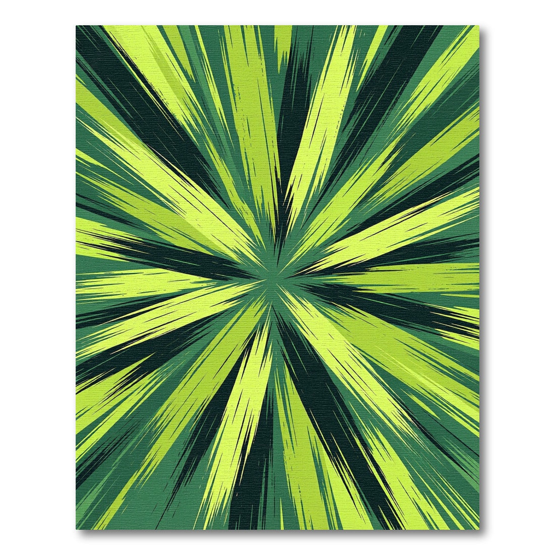 Abstract Green Burst Starburst Rug