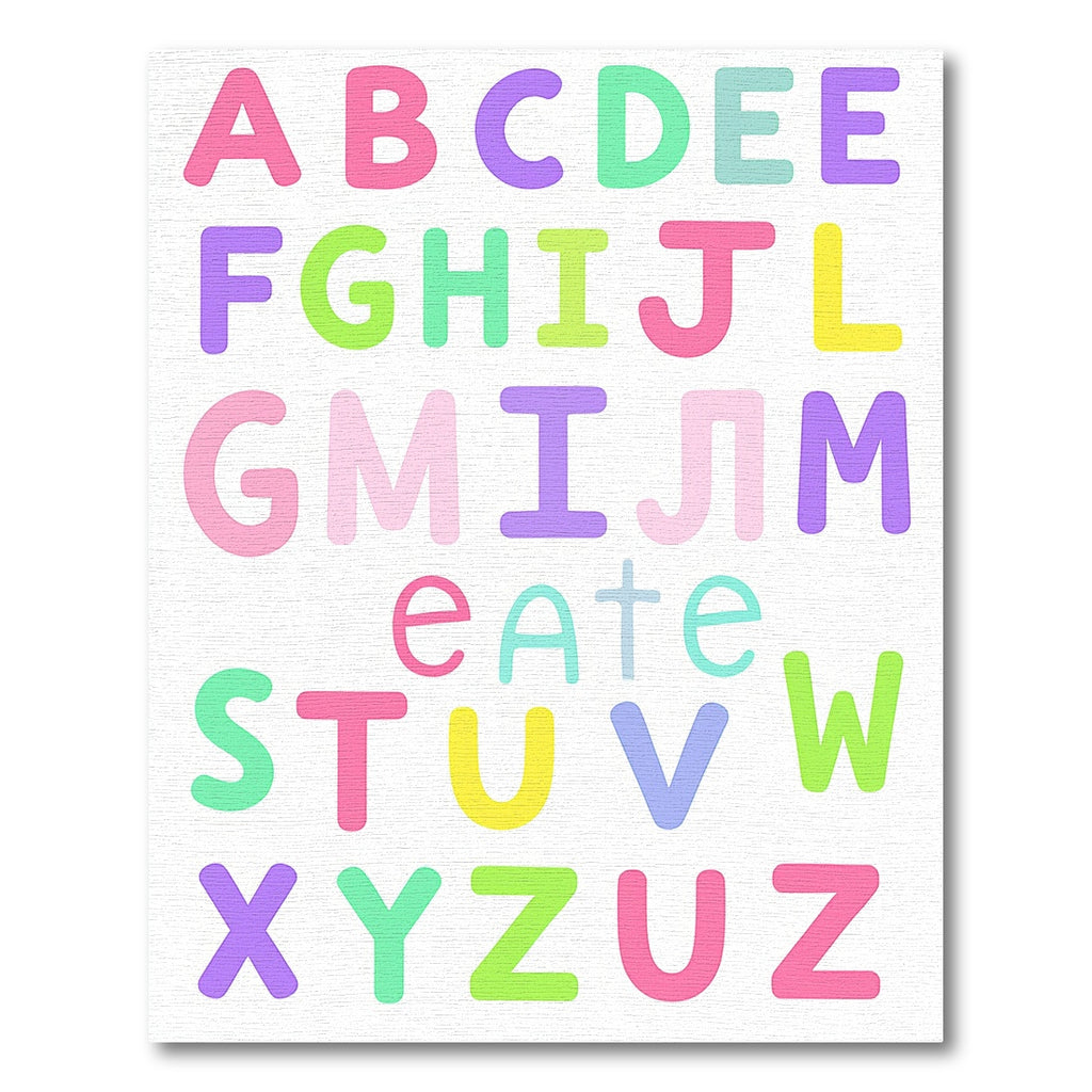 Pastel Alphabet Blocks Composition Rug