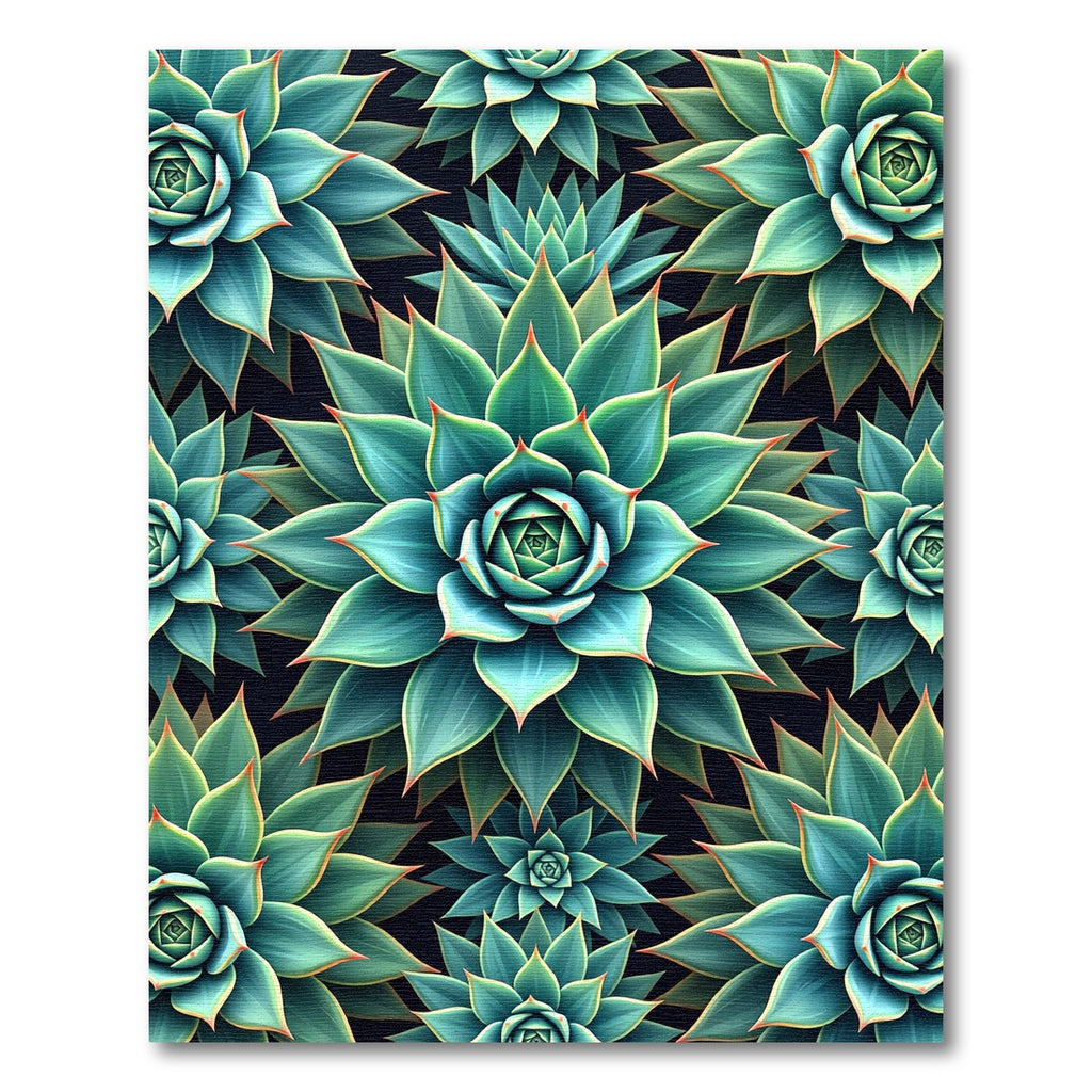 Verdant Succulent Botanical Symmetry Art Rug