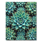 Verdant Succulent Botanical Symmetry Art Rug