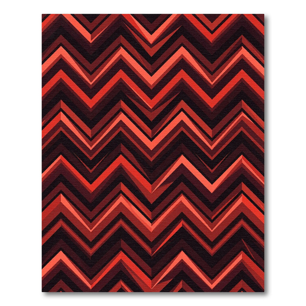 Bold Red Zigzag Chevron Rug