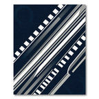 Minimalist Navy Geometric Diagonal Stripe Rug