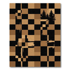 Geometric Forest Cabin Checkered Sepia Rug