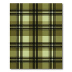 Classic Olive Plaid Tartan Check Rug
