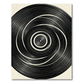 Minimalist Black and White Hypnotic Swirl Rug