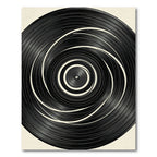 Minimalist Black and White Hypnotic Swirl Rug
