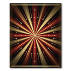 Crimson Gold Burst Starburst Rug
