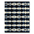 Deep Blue Cream Ikat Stripes Rug