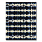 Deep Blue Cream Ikat Stripes Rug
