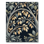 Arched Golden Leaf Botanical Forest Rug
