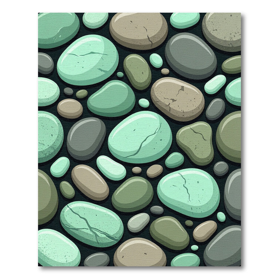 Serene Beach Stone Cluster Rug