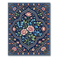 Midnight Floral Rose Bloom Medallion Rug