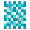 Coastal Turquoise Geometric Water Tile Rug
