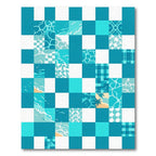 Coastal Turquoise Geometric Water Tile Rug