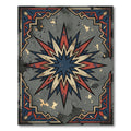 Distressed Midnight Star Geometric Emblem Rug