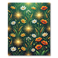Golden Sunburst Floral Meadow Rug
