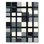 Monochrome Geometric Grid Abstract Block Rug