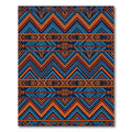Bold Orange Blue Geometric Chevron Rug