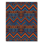 Bold Orange Blue Geometric Chevron Rug