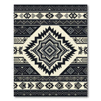 Monochrome Geometric Tribal Diamond Art Rug