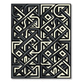 Monochrome Abstract Geometric Interlocking Line Rug