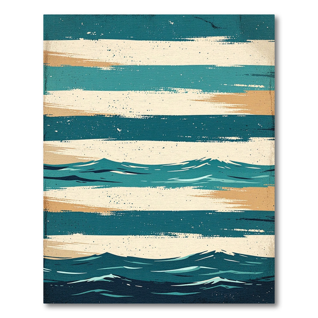 Coastal Wave Stripes Coastal Rug