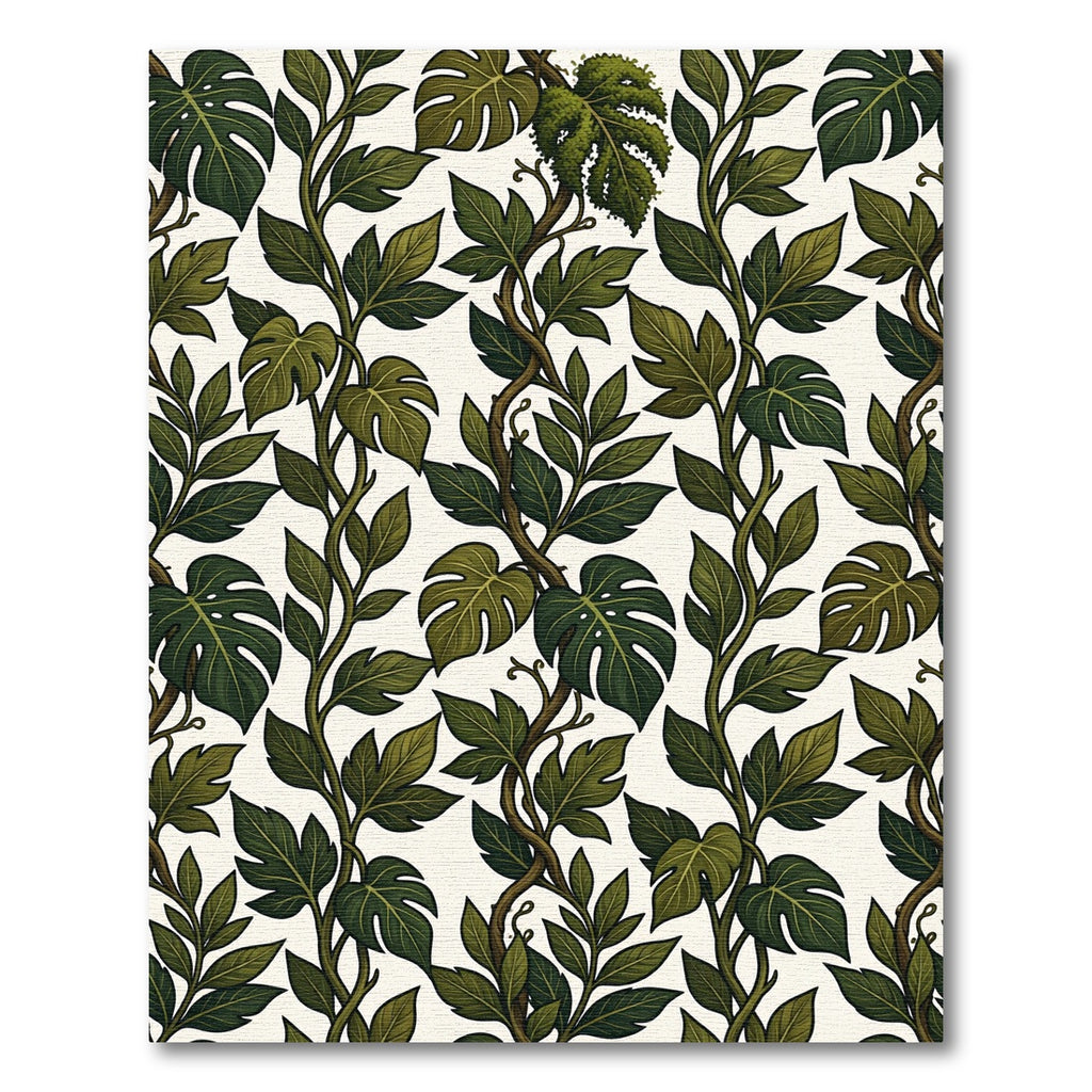 Lush Green Tropical Foliage Vine Rug