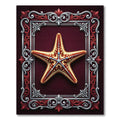 Ornate Deep Burgundy Starfish Frame Rug
