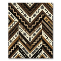 Tribal Brown Geometric Chevron Totem Rug