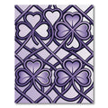 Purple Clover Heart Interlocking Lattice Rug