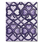 Purple Clover Heart Interlocking Lattice Rug