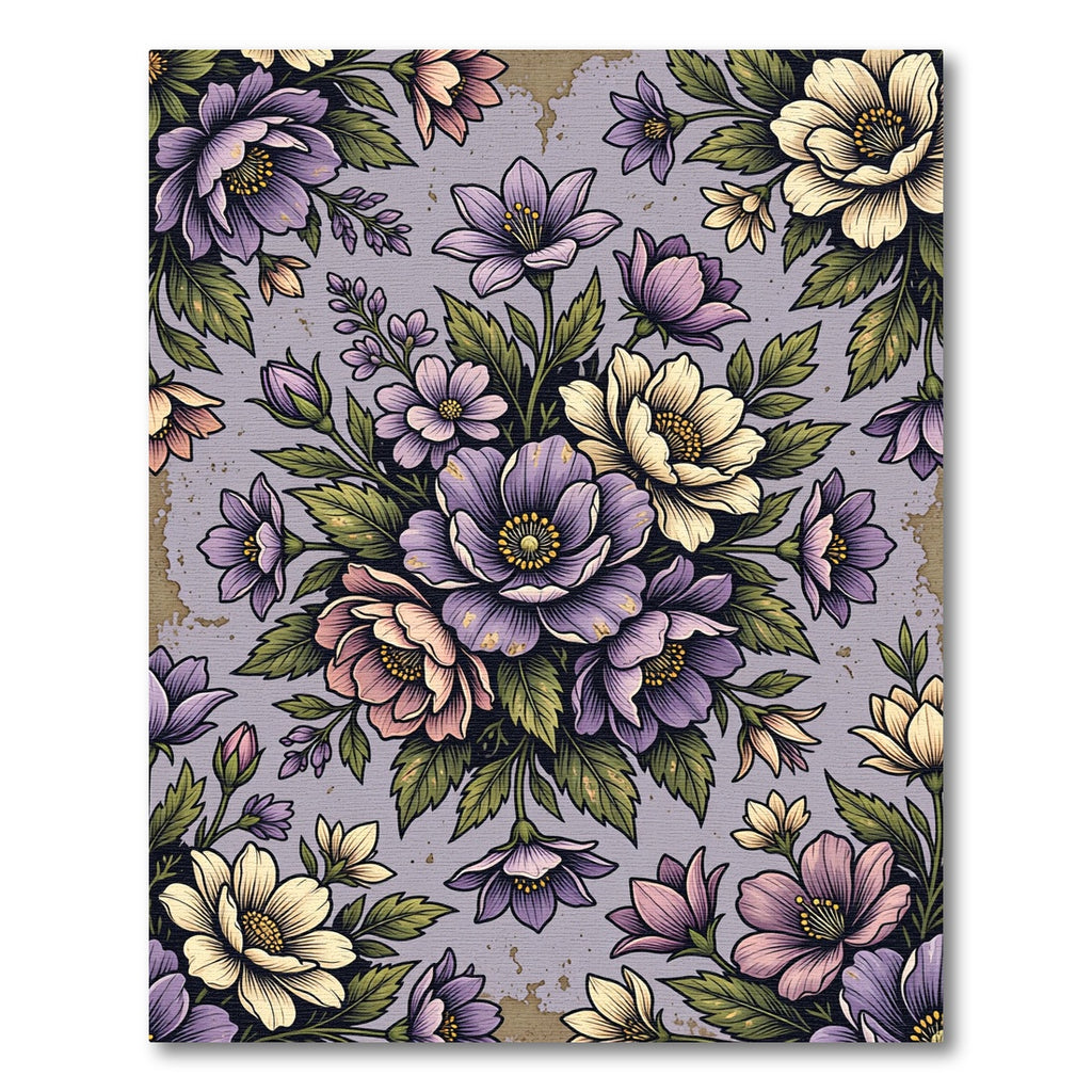 Elegant Lavender Floral Bouquet Arrangement Rug