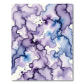 Ethereal Violet Blue Abstract Watercolor Ink Rug