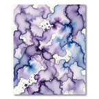 Ethereal Violet Blue Abstract Watercolor Ink Rug