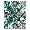 Teal Black Organic Swirl Cloud Rug
